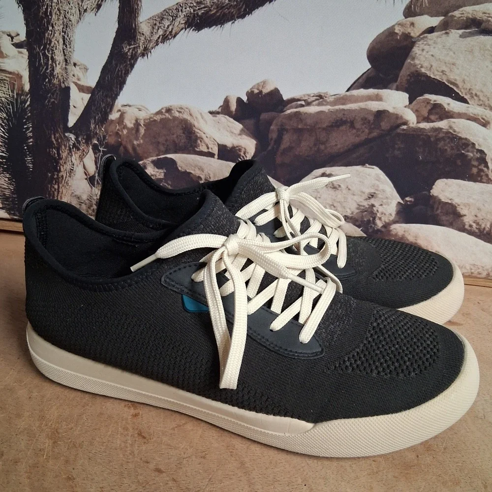 Vessi Mens Weekend Sneakers Asphalt Black Knit Low Top Shoes Size 10 WORN ONCE!